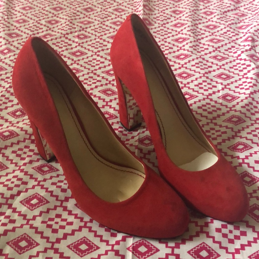 Nine West| Red chunky heel